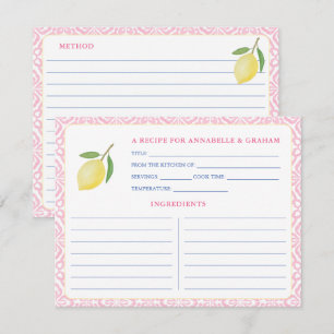 Jolie Fête des mariées de citrons rose Carte Recet