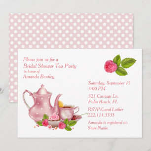 Jolie Fête des mariées Rose Tea Party Invitation