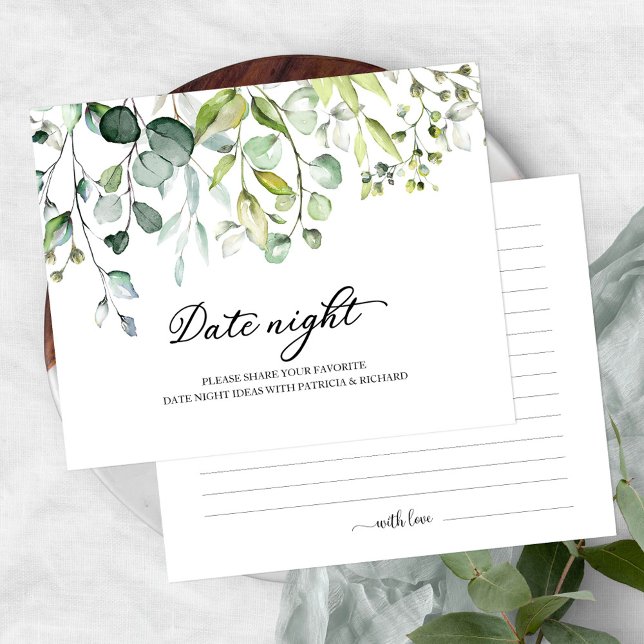 Jolie Fête des mariées verdoyante Date Cartes de v (Créateur téléchargé)