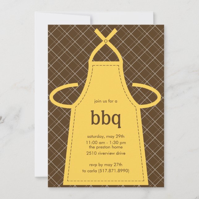 Jolie fête d'été d'Apron/Cuisine Invitation (Devant)