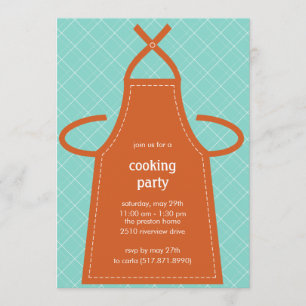 Jolie fête d'été d'Apron/Cuisine Invitation