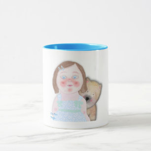 Jolie fille avec un ours mignon Mug par ORDesigns.