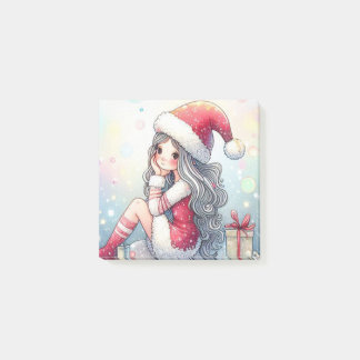 Jolie fille de Noël note post-it