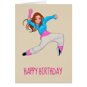 Jolie fille hop hop danse d'anniversaire