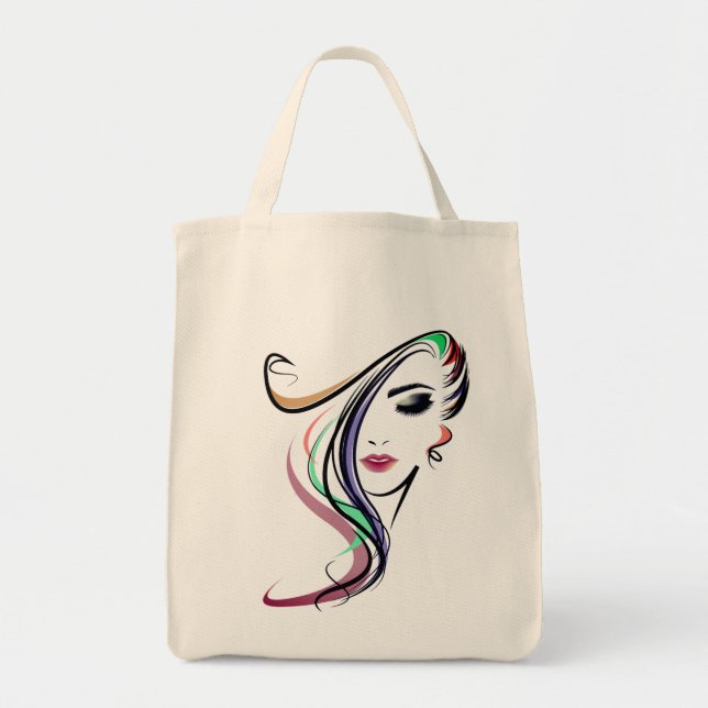 jolie fille Sac fourre-tout d'épicerie (Devant)