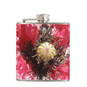 Jolie flacon de fleur de pavot rouge