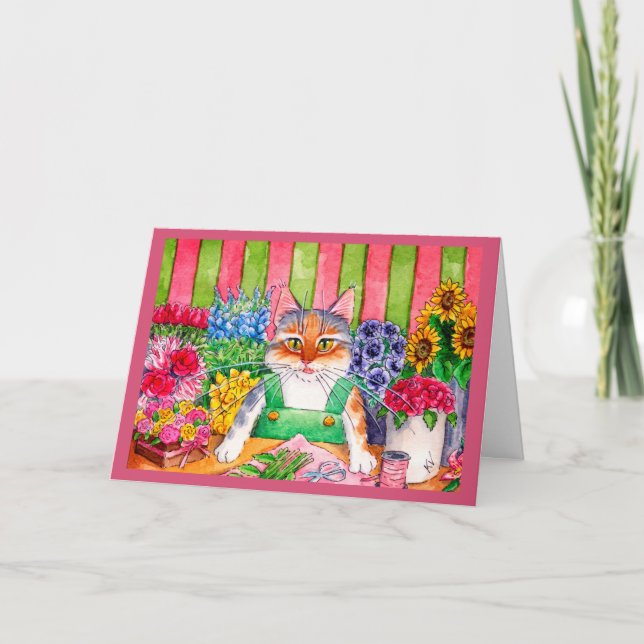 Jolie fleur de chat kitten joli accueil ou carte d (Devant)