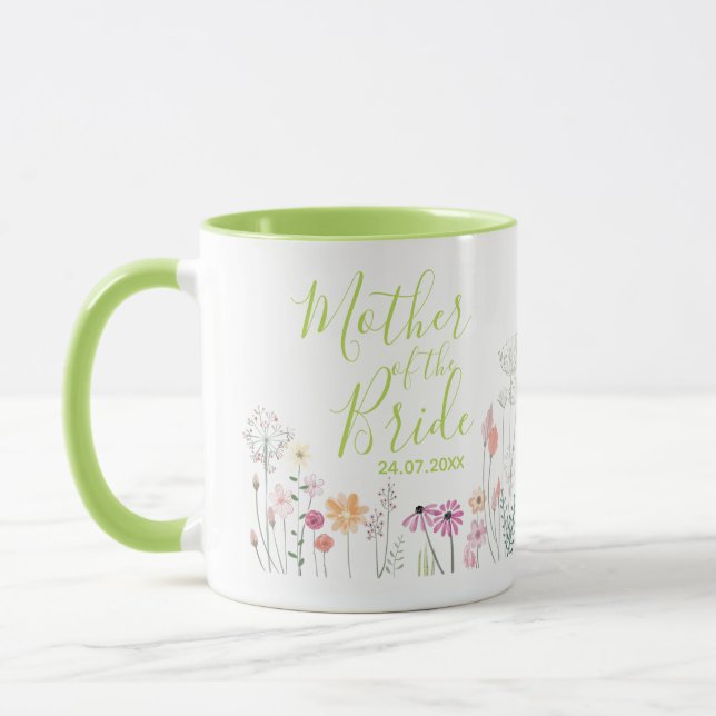 Jolie fleur sauvage Mère de la mariée Mug (Gauche)