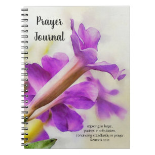 Jolie Fleur violette Art Faith Bible Verse Journal
