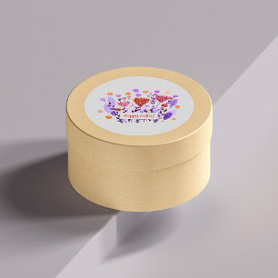 Jolie fleurs de doodles rétro Sticker de Pâques