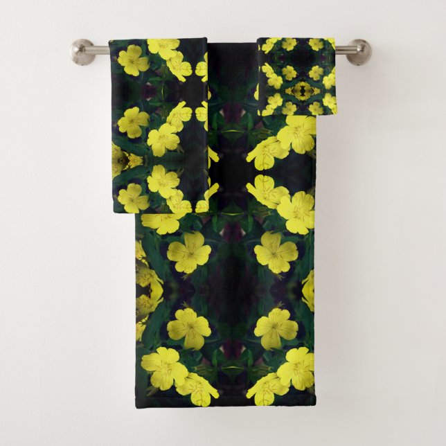 Jolie Fleurs de Primrose Jaune Motif Abstrait (En situation)