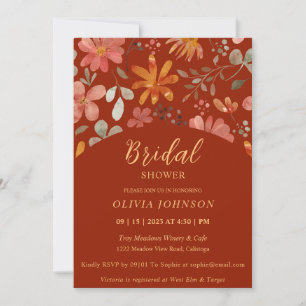 Jolie Fleurs Peintes Invitation Douche nuptiale
