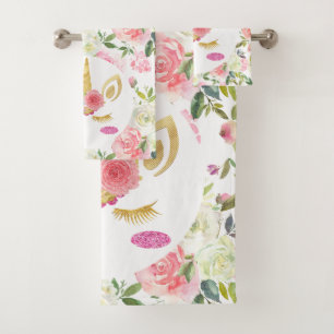 Jolie Fleurs rose et blanc Rainbow Unicorn