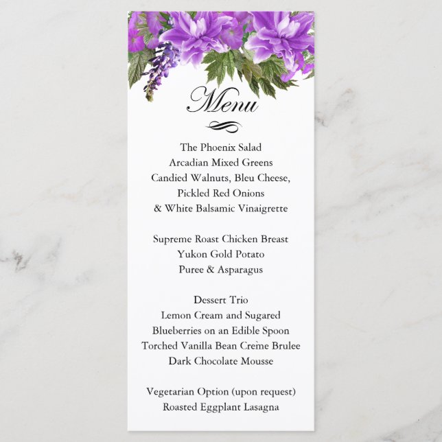 Jolie Fleurs violettes - Menu (Devant)