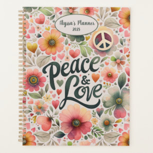 Jolie Floral Retro Paix & Amour Année