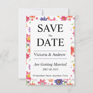 Jolie Florale carte de pré-réservation de date