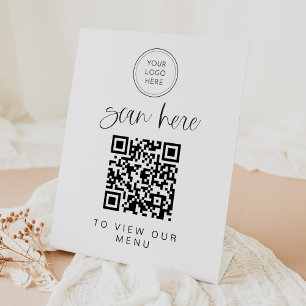 JOLIE Fun Minimalistisches Skript Geschäftsmenü QR Sockelschild