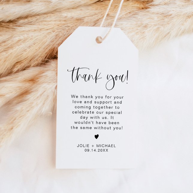 JOLIE Fun Script Minimalistisch Vielen Dank Geschenkanhänger (Von Creator hochgeladen)
