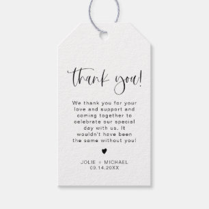 JOLIE Fun Script Minimalistisch Vielen Dank Geschenkanhänger
