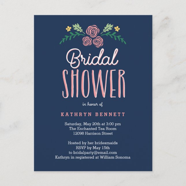 Jolie Garden Invitation de douche nuptiale (Devant)