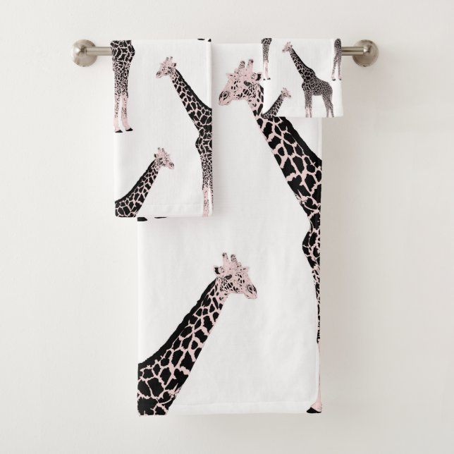 Jolie Giraffe noire blanche rose (En situation)