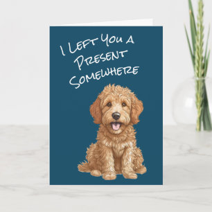 Jolie Goldendoodle Chiot Bonne carte d'anniversair