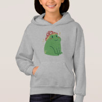 Jolie grenouille verte avec chapeau de champignon