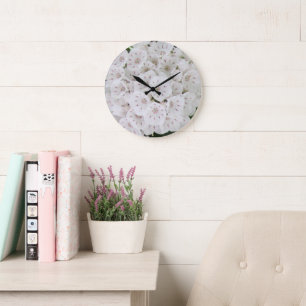 Jolie horloge de blanc Laurel Floral Mur