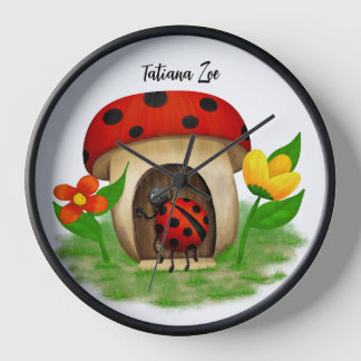 Jolie horloge murale amie coccinelle