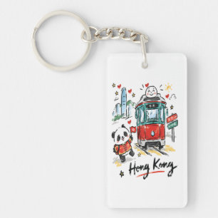 Jolie illustration de tramway de Hong Kong