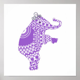 Jolie impression de nurserie d'éléphant bébé princ