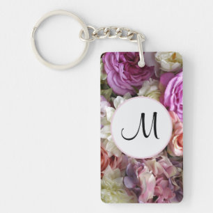 Jolie initiale personnalisée florale rose