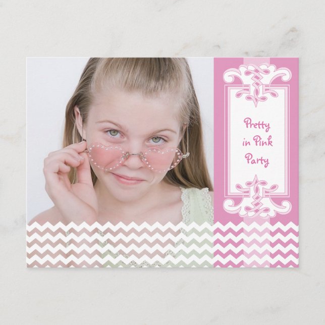 Jolie invitation à la fête d'anniversaire de la fi (Devant)