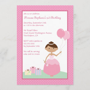 Jolie invitation à la fête d'anniversaire de princ