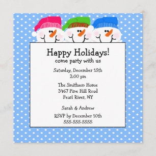 Jolie invitation à la fête des Snowmen