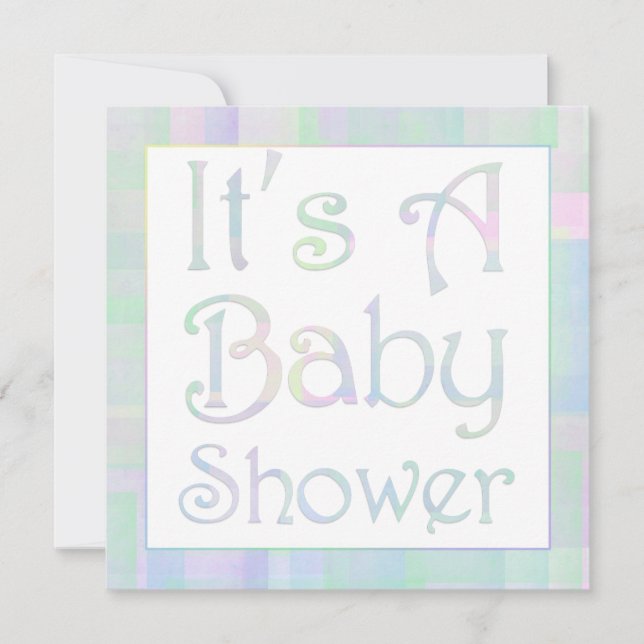 Jolie invitation Baby shower Pastels (Devant)