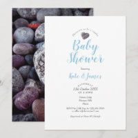 Jolie invitation Coeur de Galet pour Baby Shower /