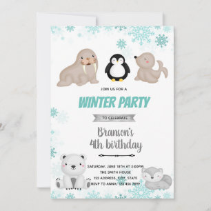 Jolie invitation d'anniversaire arctique