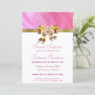 Jolie invitation d'anniversaire rose