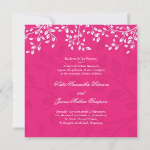 Jolie invitation de mariage rose vif