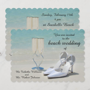 Jolie invitation de mariage sur la plage