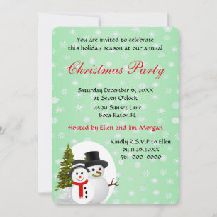 Jolie invitation de Noël avec Snowman