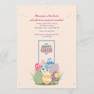 Jolie invitation oeufs de Pâques