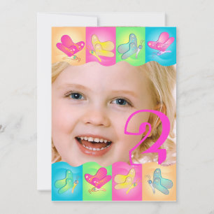Jolie invitation photo d'anniversaire aux couleurs