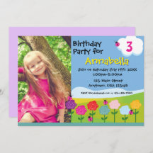Jolie Ladybug Garden Invitation d'anniversaire pou