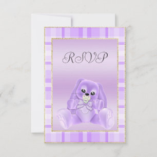 Jolie Lapin Lilas Invitation Réponse Baby Shower