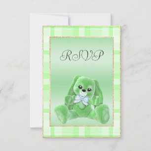 Jolie Lapin Vert Baby Shower RSVP