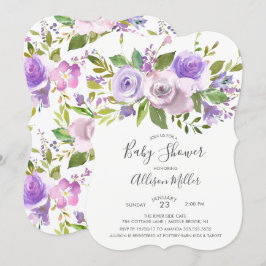 Jolie Lavender Floral Baby shower Invitation