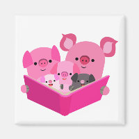 Jolie lecture Cartographie Pig Family Magnet
