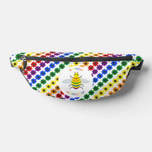 Jolie LGBT Fière Abeille arc-en-ciel et fleurs
